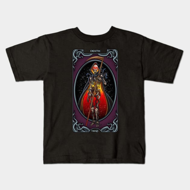 Lovecraft Tarot Death Kids T-Shirt by EmptyIs